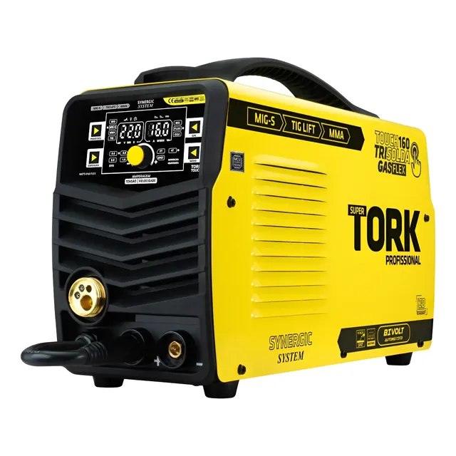 Maquina Solda Inversora Mig Mag 160a Gás Flex Tig Mma 5kg Amarelo 127/220v